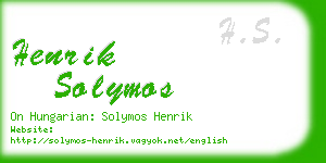 henrik solymos business card